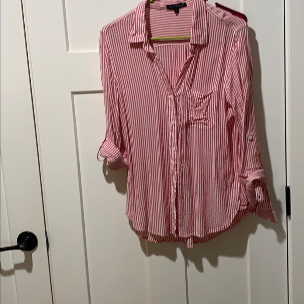 Slouch striped button down. Size m, velvet heart